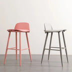 Tabourets de bar contemporains en plastique gris clair à dossier bas