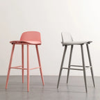 Tabourets de bar contemporains en plastique gris clair à dossier bas
