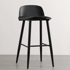 Tabourets de bar contemporains en plastique gris clair à dossier bas
