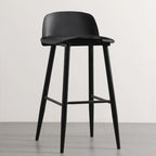Tabourets de bar contemporains en plastique gris clair à dossier bas