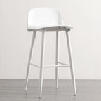 Tabourets de bar contemporains en plastique gris clair à dossier bas