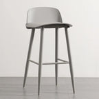 Tabourets de bar contemporains en plastique gris clair à dossier bas