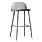 Tabourets de bar contemporains en plastique gris clair à dossier bas