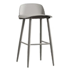 Tabourets de bar contemporains en plastique gris clair à dossier bas