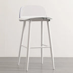 Tabourets de bar contemporains en plastique gris clair à dossier bas