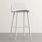 Tabourets de bar contemporains en plastique gris clair à dossier bas