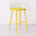 Tabourets de bar contemporains en plastique gris clair à dossier bas