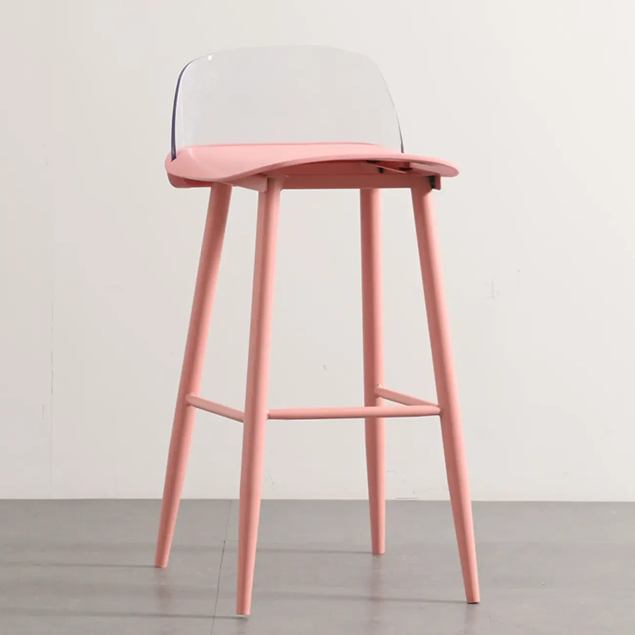Tabourets de bar contemporains en plastique gris clair à dossier bas
