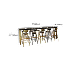 Tables de bar luxueuses en bois noir minuit avec repose-pieds en métal doré