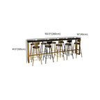 Tables de bar luxueuses en bois noir minuit avec repose-pieds en métal doré