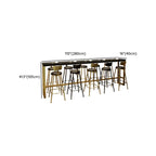 Tables de bar luxueuses en bois noir minuit avec repose-pieds en métal doré