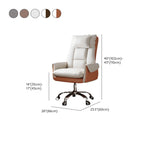 Fauteuil de bureau ergonomique inclinable en fausse fourrure blanche et orange