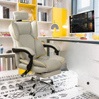 Fauteuil de bureau inclinable moderne en cuir blanc