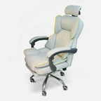 Fauteuil de bureau inclinable moderne en cuir blanc