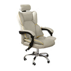 Fauteuil de bureau inclinable moderne en cuir blanc