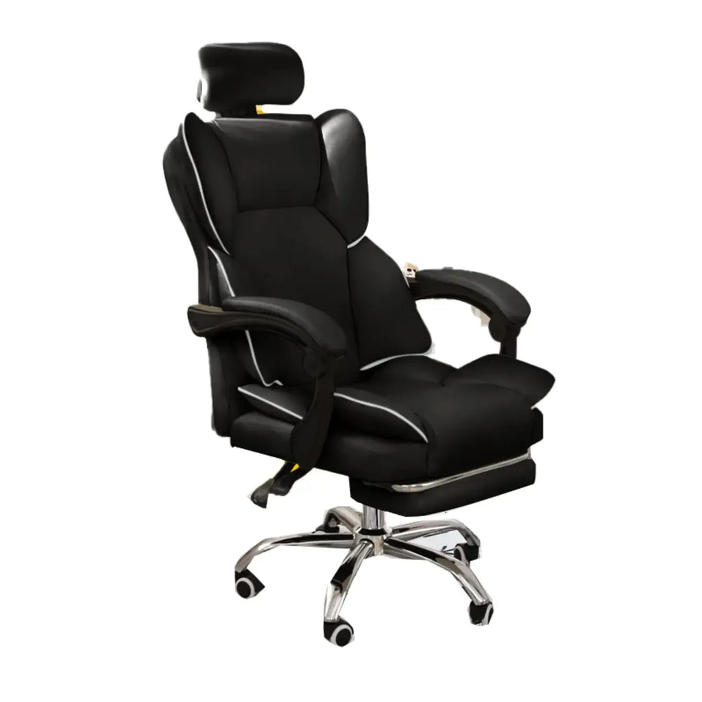 Fauteuil de bureau inclinable moderne en cuir blanc