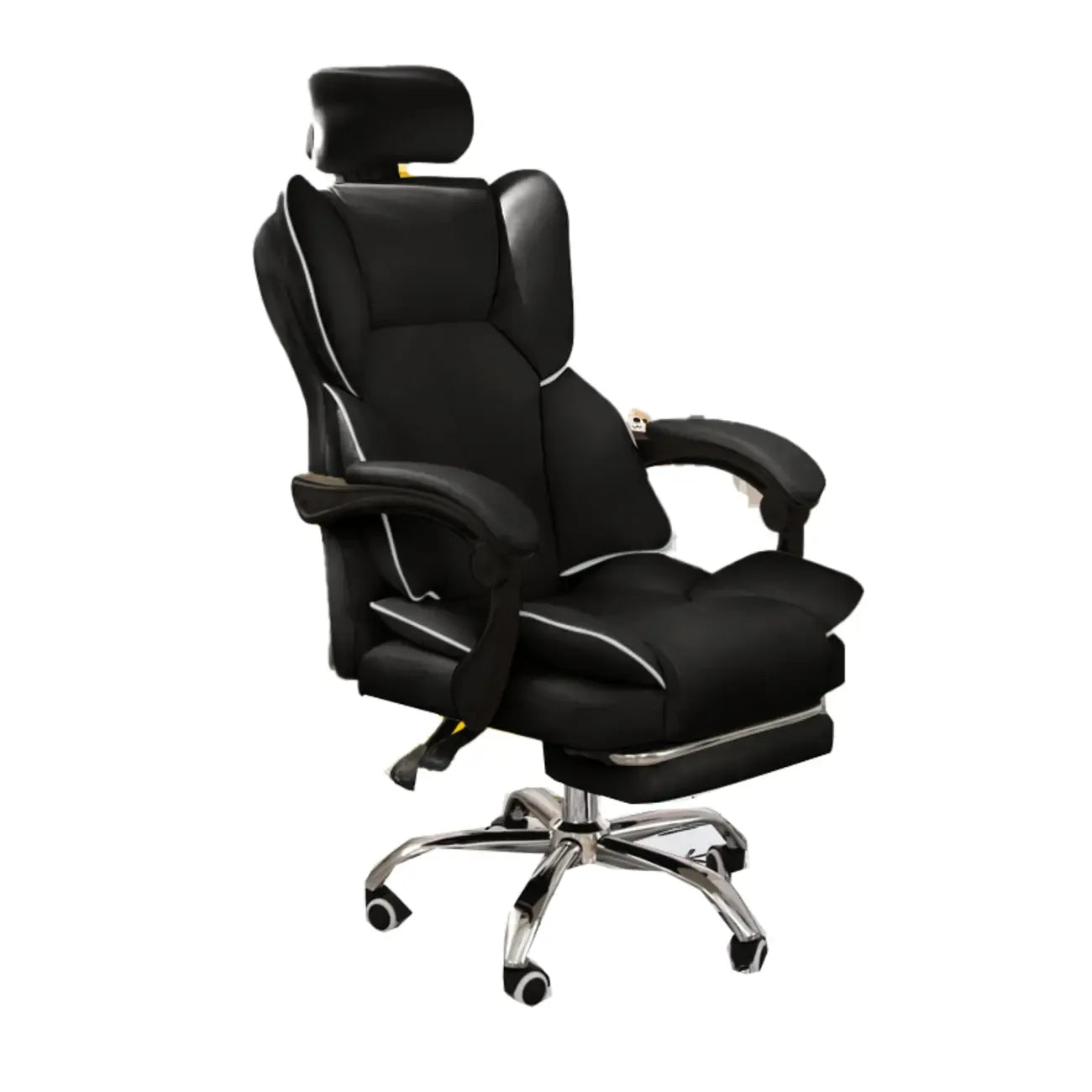 Fauteuil de bureau inclinable moderne en cuir blanc
