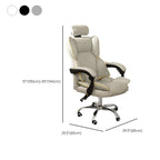 Fauteuil de bureau inclinable moderne en cuir blanc