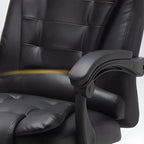 Fauteuil de bureau ergonomique pivotant et inclinable en cuir noir, style exécutif