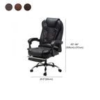 Fauteuil de bureau ergonomique pivotant et inclinable en cuir noir, style exécutif