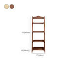 Libreria a scaletta stretta a 4 ripiani in legno di noce per camera da letto