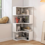 Bibliothèque d'angle profonde en bois avec dos ouvert pour le salon