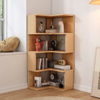 Bibliothèque d'angle profonde en bois avec dos ouvert pour le salon