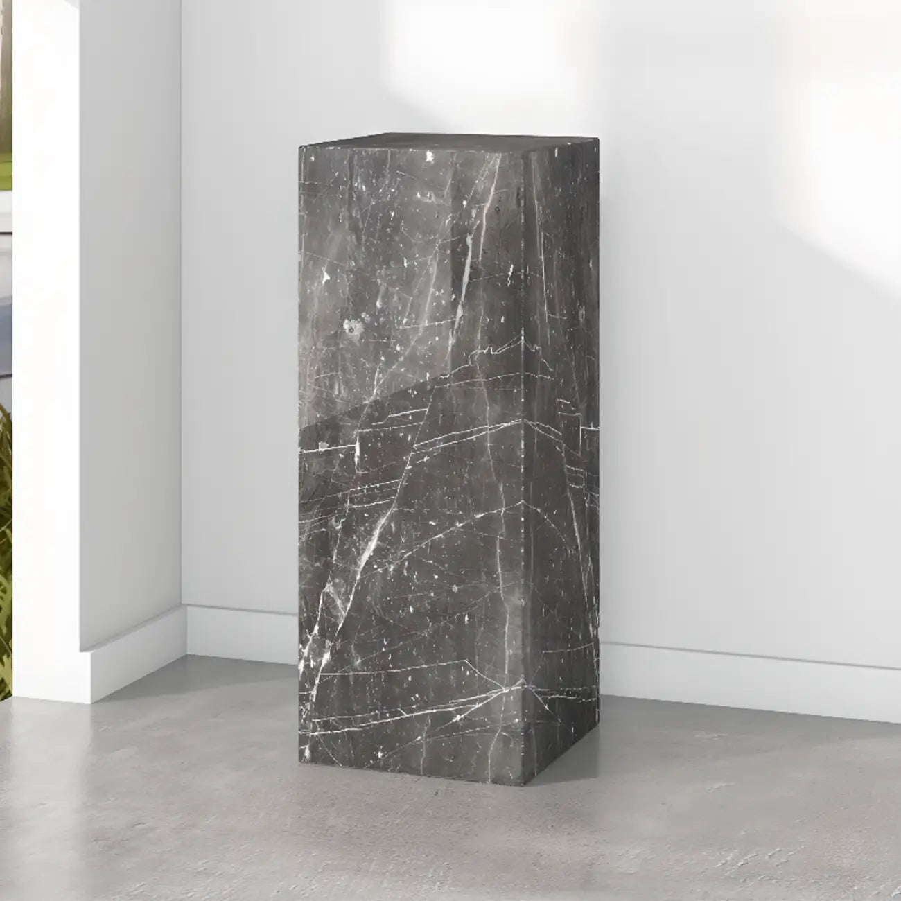 Table d'appoint minimaliste en marbre carré