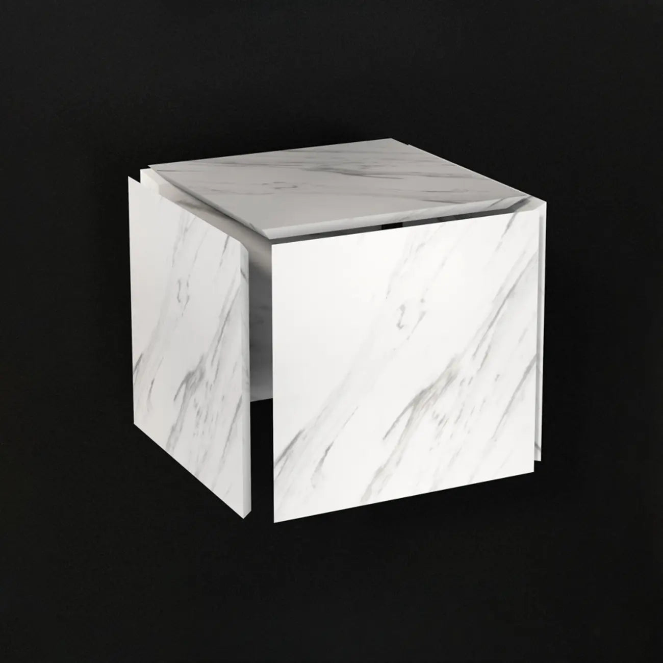Table d'appoint minimaliste en marbre carré