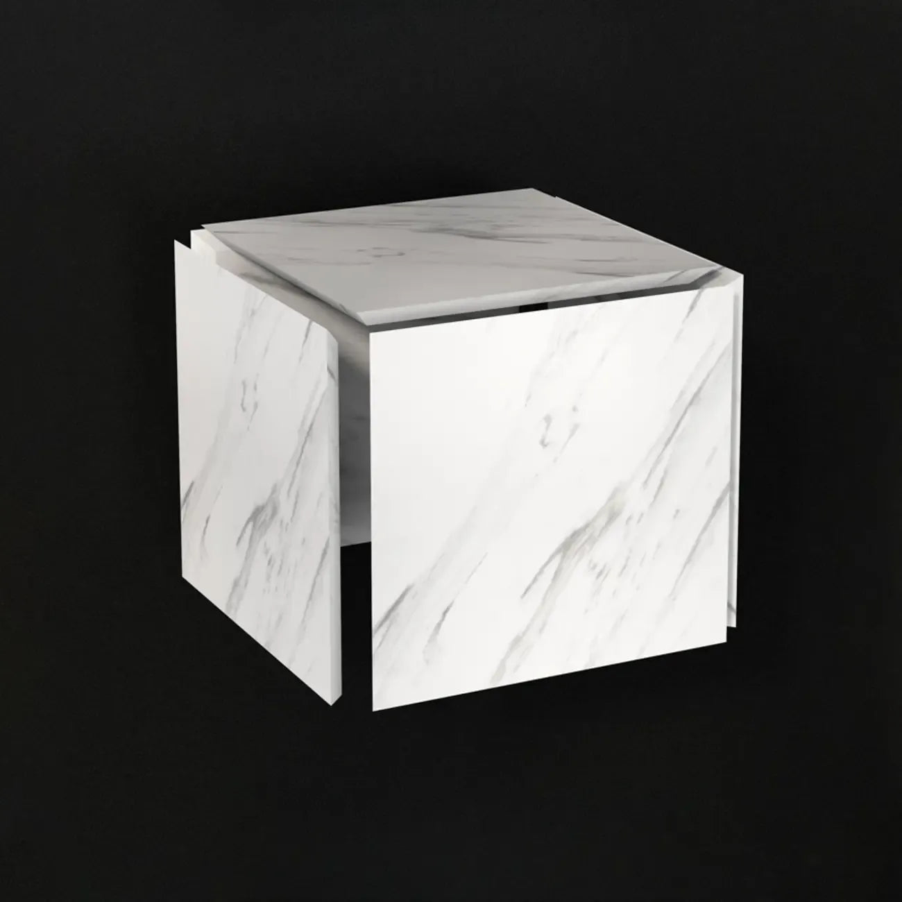 Table d'appoint minimaliste en marbre carré