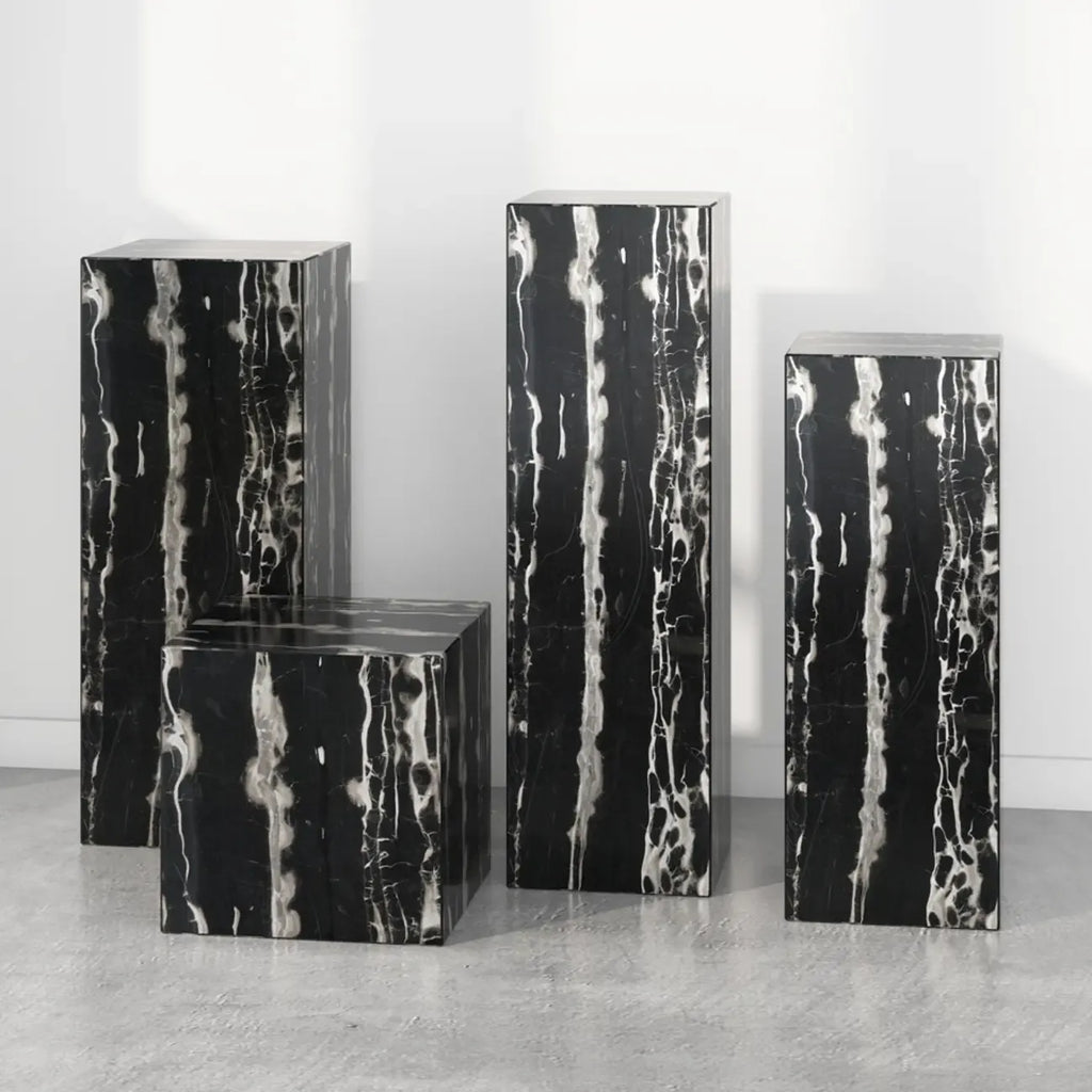 Table d'appoint minimaliste en marbre carré