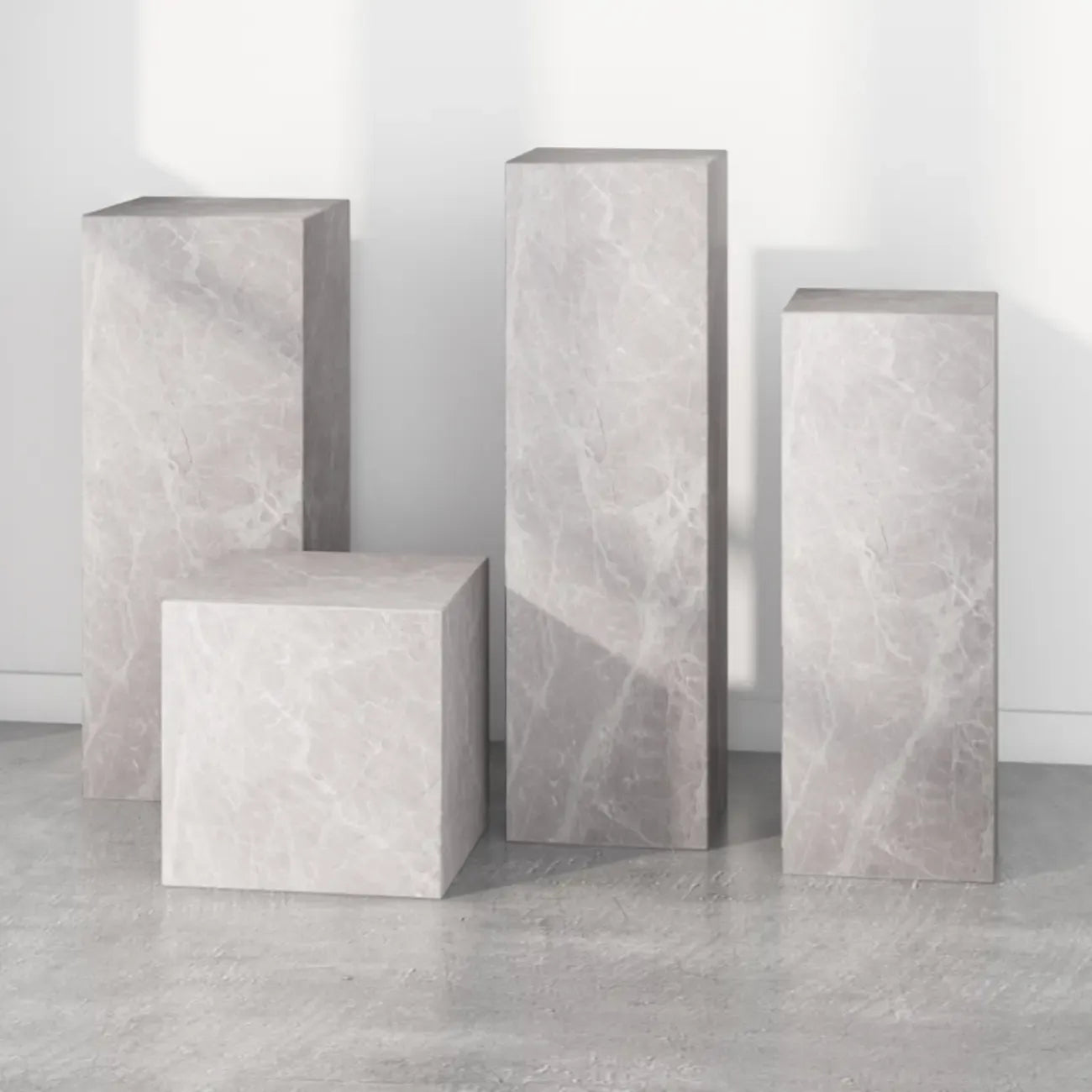 Table d'appoint minimaliste en marbre carré