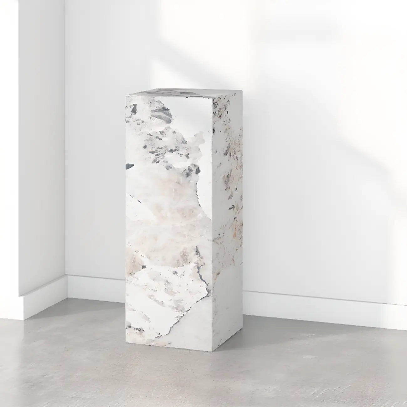 Table d'appoint minimaliste en marbre carré