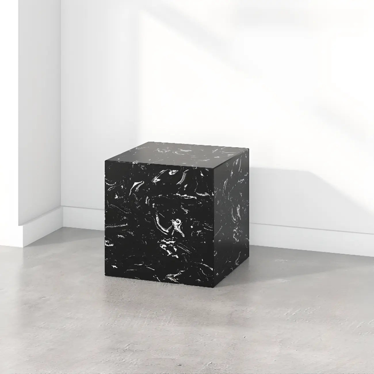 Table d'appoint minimaliste en marbre carré