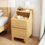 Table de chevet avec tiroir de rangement en bois naturel pour chambre à coucher