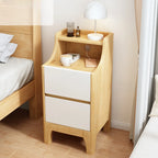 Table de chevet avec tiroir de rangement en bois naturel pour chambre à coucher