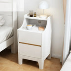 Table de chevet avec tiroir de rangement en bois naturel pour chambre à coucher