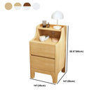 Table de chevet avec tiroir de rangement en bois naturel pour chambre à coucher