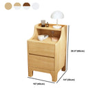Table de chevet avec tiroir de rangement en bois naturel pour chambre à coucher