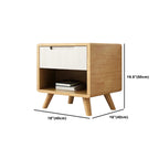 Table de chevet avec tiroir de rangement en bois naturel pour chambre à coucher