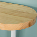 Table de bar moderne asymétrique en bois avec rangement et assise