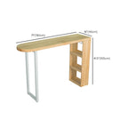 Table de bar moderne asymétrique en bois avec rangement et assise