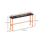 Tables de bar industrielles avec plateau en bois dur noir et structure orange