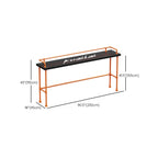 Tables de bar industrielles avec plateau en bois dur noir et structure orange