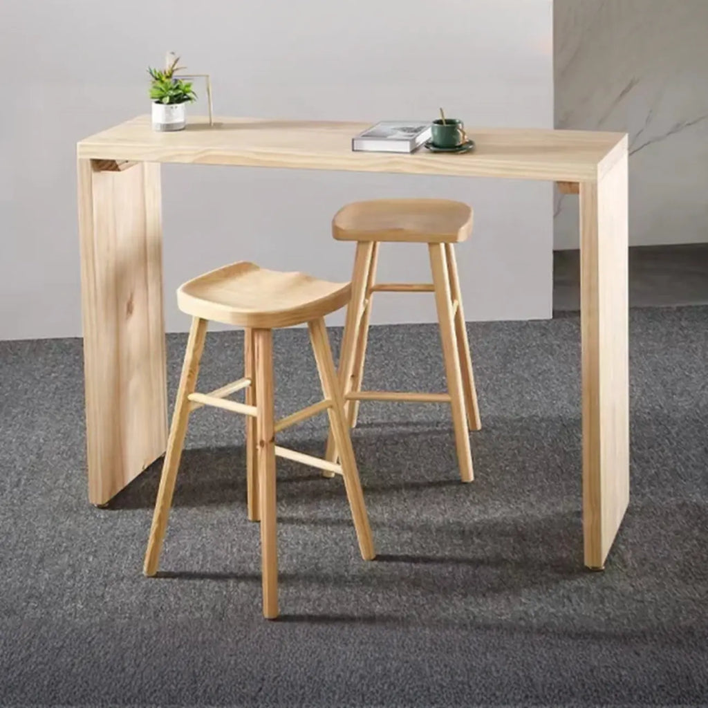 Tables de bar rectangulaires minimalistes en pin naturel