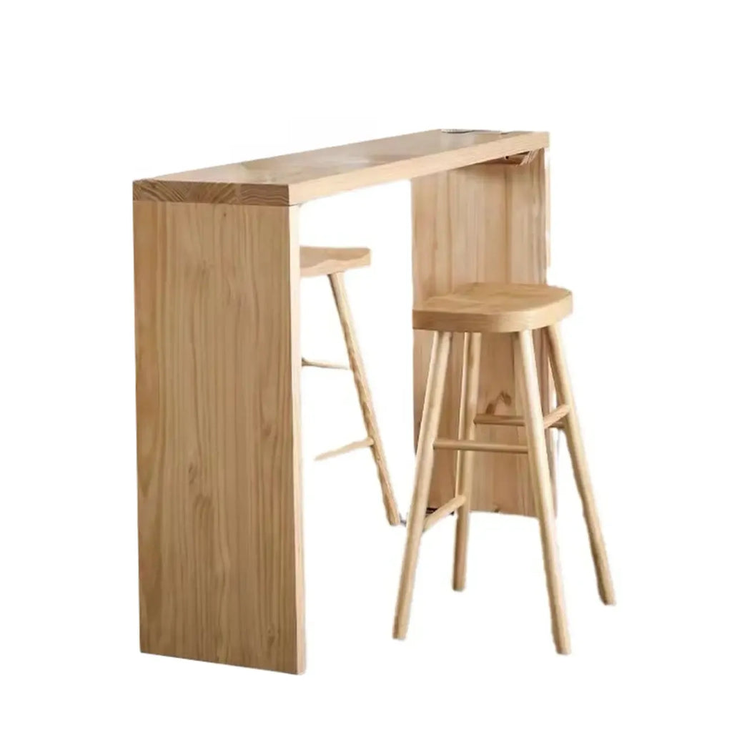 Tables de bar rectangulaires minimalistes en pin naturel