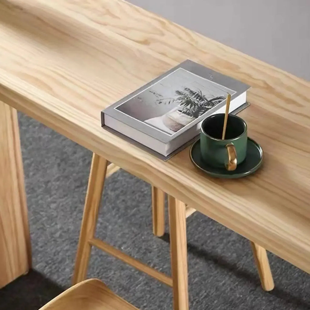 Tables de bar rectangulaires minimalistes en pin naturel