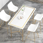 Tables de bar rectangulaires luxueuses en bois noir et or