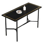 Tables de bar rectangulaires luxueuses en bois noir et or