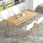 Tables de bar rectangulaires luxueuses en bois noir et or